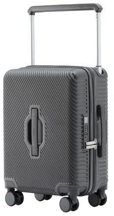 LIGHTGO Valise Extensible avec Roues freinées et Port USB, Valise Rigide à soute, Tige Centrale de Traction, Serrure approuvée pour la sécurité des Voyages (Gris foncé, 20 Pouces)