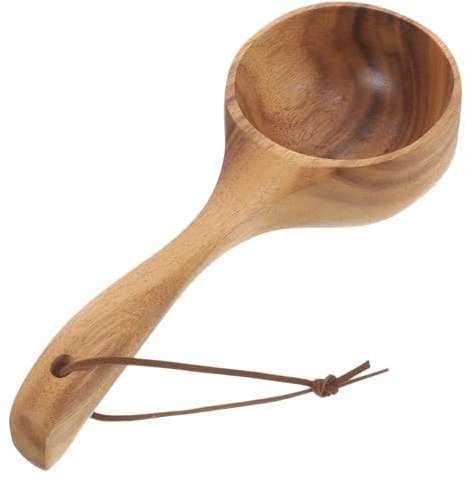 TOPBATHY Cucharón De Madera Para Baño y Sauna Cucharón De Agua Pequeño Cuchara Ergonómica De Madera Para Ducha y Hogar Utensilio Práctico Para Baño y Cocina