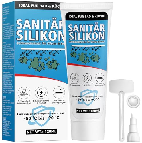 Inpumo Silikon Transparent, Wasserfest Sanitär Silikon 120ml, Schimmelresistent und schnell trocknend, Ideal für Badezimmer, Küche & Außenbereich als Sanitärsilikon Transparent