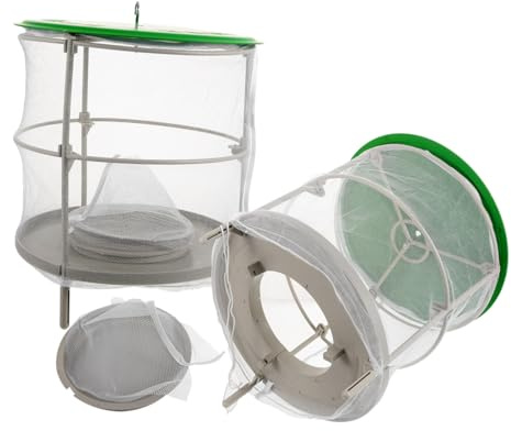 iplusmile Lot De 2 Cages à Mouches Suspendues en Plastique Et Tissu Maillé, Pièges Portables pour Parcs Et Cantines