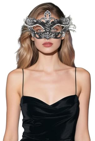 MOVAWAKY Deguisement Carnaval, Masque VéNitien Pour Les Yeux Masque Halloween Adulte Visage Carnaval Homme Mask Halloween Demi Homme Pour Femme Mascarade FêTe
