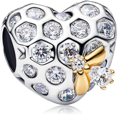 MSPOVOF Mom Charms Herz Anhänger S925 Sterling Silber Bead für Armband Halsketten Schmuck Geschenk für Damen Frauen