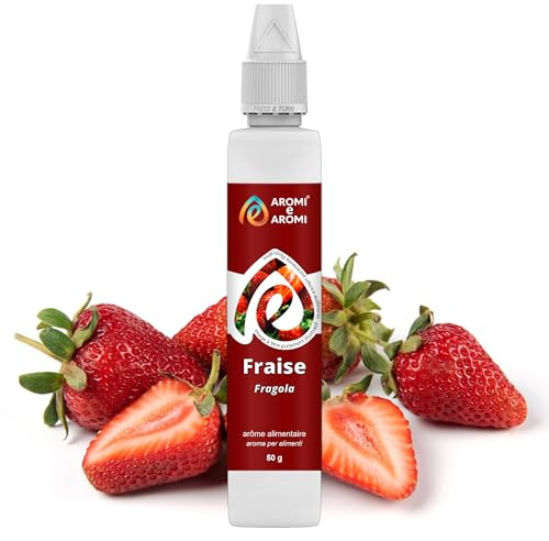 AROMI E AROMI | Arôme Fraise 50g - Arôme alimentaire en gouttes pour Desserts cuits au four, Gâteaux, Glaces et Biscuits | Produit végétalien et zéro calories