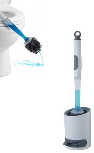Escobilla de Baño de Silicona con Dispensador de Jabón, Kit de Limpieza para Inodoro - Escobillas de baño, Kit de Limpieza para Inodoro - Soporte