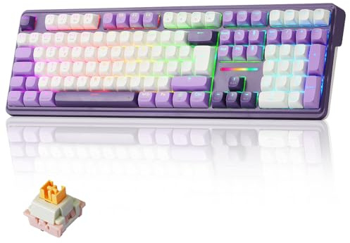 Redragon K745 Pro Clavier Mécanique sans Fil 3 Modes AZERTY RGB Hot Swap | 105+4 Touches 4 Touches Macro Amortissement 5 Couches Touches PBT Translucides Switch Yolk Linéaire