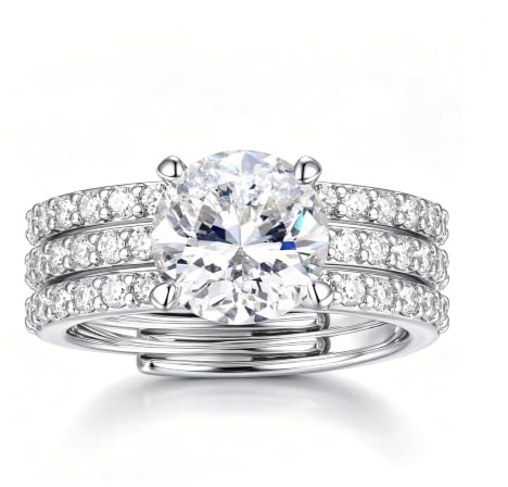 LOLIAS DREI-in-Eins Ringe Gold/Silber Wasserfest Verstellbar Ringe | Stapelringe Verlobungsring Promise Ring Set Schmuck Geschenke für Frauen Freundin