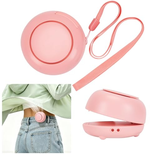 Portable Silent Clip On Bladeless Fan, Mini Clip Waist Neck Wearable Fan with Night Light, Adjustable 3-Speed, 6H Runtime, USB-C Fast Charge, Hands-Free Cooling Fans for Outdoor Office Shirt (Red)