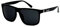 Locs Gangster Übergroße rechteckige Hornrand-Sonnenbrille, schwarz, Herren, Schwarz, Medium