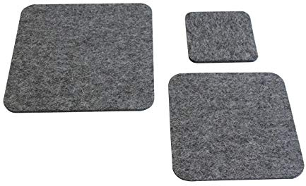 voigtdesign Filzuntersetzer, 5 mm dick, quadratisch, abgerundete Ecken, aus WOLLFILZ (45x45cm, 998 Graumeliert)