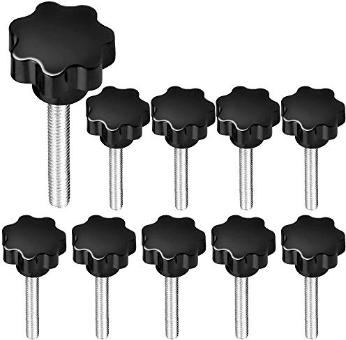 beihuazi® Sterngriff Gewinde Klemmknopf M6 x 40 Sternschraube 10Stk Rändelschraube Schrauben mit griff - stahl