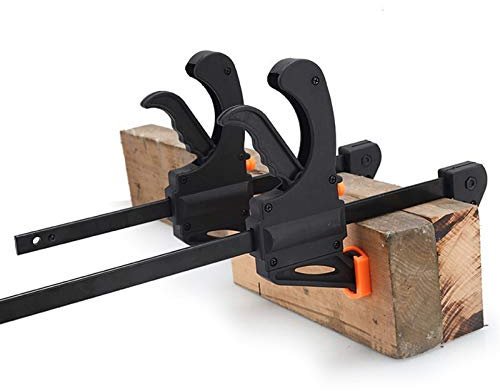 QSCTYG Wood Clamps 4 Inch 4pcs Quick Ratchet Release Speed Squeeze Wood Working Work Bar Clamp Clip Kit Spreader Gadget Tool DIY Hand Woodworking 662 (Size : 4 inch 4 pcs)