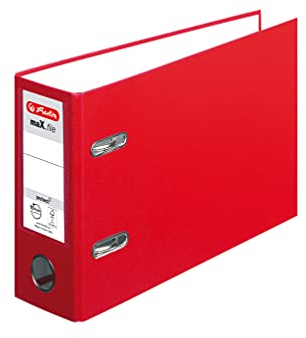 herlitz 10842342 Ordner maX.file protect, A5, quer, Rückenbreite: 8cm, PP-Folienbezug, rot, 10 Stück