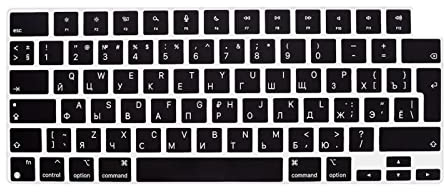 WYGCH - Russische Tastaturabdeckung für MacBook 2026 Neo 13 Zoll (A18) & Air13,6 15 Zoll (M5-M2) & Pro14 16 Zoll (M5-M1) A3404 A3448 A3449 mit Touch ID, europäische Version von