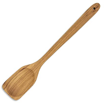 FAAY 18 Inches Large Wooden Spoon, Long Handle Heavy Duty Spoon with Scoop for Big Pot Stirring, Mixing & Cooking. Handcrafted from Teak for Crab Crawfish Seafood Boil, Gumbo Pot.