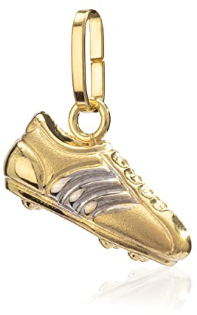 NKlaus Kettenanhänger Fußball Schuhe 333 Gelb Gold 8 Karat matt-poliert Klein Amulett für Jungs 1201