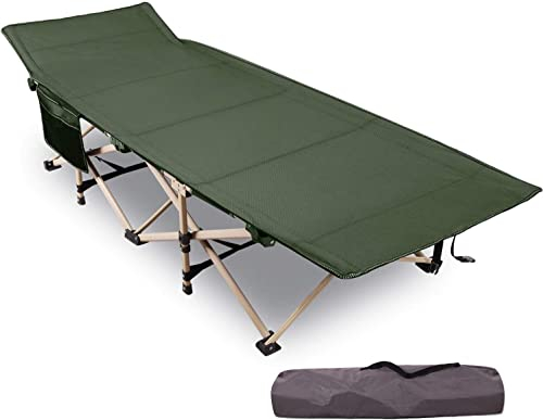 REDCAMP XXL Feldbett für Erwachsene 226kg, 71cm Extra breite Campingbett klappbar, Stabile Faltbar Betten für Outdoor Camping Reisen Büro Indoor, Grün