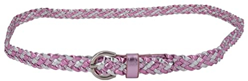 EANAGO Flechtgürtel >SONNENSCHEIN< für Mädchen (ca. 4–15 Jahre) | vegan, Pink/Silber | Kinder Gürtel, Mädchengürtel, Kindergürtel – Verstellbar und leicht für hohen Komfort