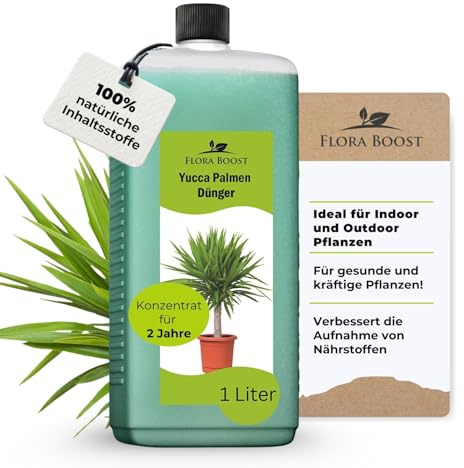 Flora Boost Yucca Palmen Dünger 1L, Flüssigdünger | Für bis zu 200L Gießwasser, Zimmerpflanzen Dünger für Palmlilien, 100% natürlicher Pflanzendünger