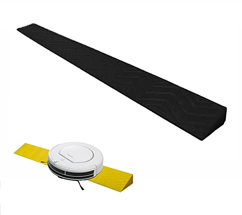 Rollstuhlrampe, Türschwellenrampe, Tragbare Indoor-Kehrrobotertür, Bordsteinrampe, Rutschfester Fester Kunststoff für Fahrrad-Roller-Gepäck, Freies Schneiden ( Color : Negro , Size : 100*10*3cm )