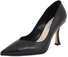 QUEEN HELENA Decollete con Tacco Medio Scarpe Eleganti a Punta Chiusa Donna K2074 (Nero Pu, Numeric_38)
