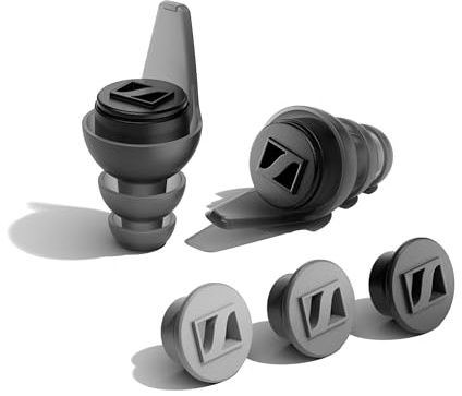 Sennheiser SoundProtex Plus Hearing Protection - Reusable Hearing Protection with 4 Interchangeable Filters - High Fidelity Sound at a Safe Noise Level - Black