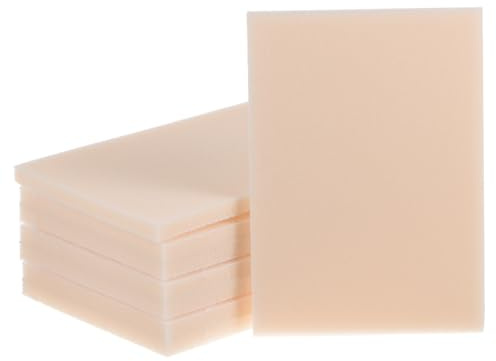 sourcing map 8 spugne abrasive da 10,2 x 2-3/4 cm, grana 500-600, spugne abrasive a mano, carta vetrata bagnata e asciutta, per lucidatura di mobili in legno e metallo, colore beige