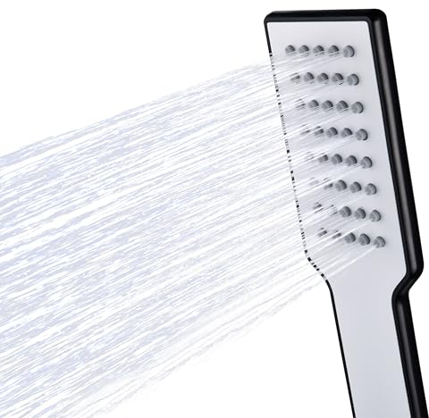 YAHUIHOME Duschkopf Wassersparend Matt Weiß, Duschkopf Regendusche mit Selbstreinigender Silikondüse, Handbrause Duschbrause mit Druckerhöhung für Badezimmer, Wohnmobil (ohne Schlauch)