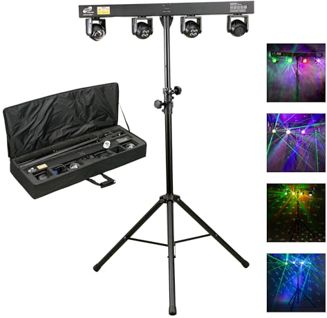 ETEC Professional LED Movingbar 1-12W RGBW Moving Heads, 4W RGBW Wash & 50mW Disco Effekt - DJ Equipment für Partylicht, Disco Licht, Bühnenbeleuchtung & Ledshows