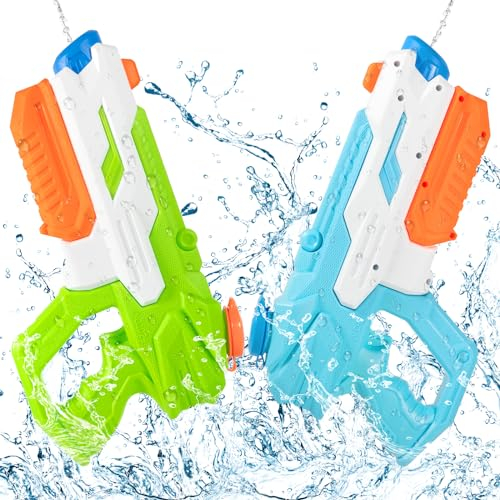 SVIPDDD Juego de 2 Pistolas de Agua, Pistola de Agua de 600 ml, Amplia Gama, máxima diversión en la Lucha contra el Agua para niños y Adultos, Pistola de Agua para Piscinas, Playas y Jardines