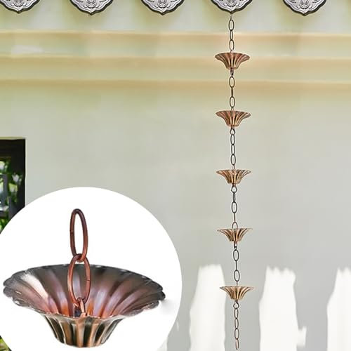 UrbanUp Regenablaufkette Winde Metallregenkette, Verstellbare Dekoration Regenrinnenketten für Den Ersatzabwärtsschlag, Langlebige Dachrinnen Japanische Regenkette (Size : 4 m (13ft))
