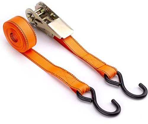 Ratschen-Spanngurte - 240 g - 16 Fuß - 992 Pfund Rally - 2,5 cm breit - Hochleistungs-Ratschen-Spanngurte mit Haken für Ladungsgurte, die mit großen und kleinen Fahrzeugen gebündelt sind (10 Fuß/