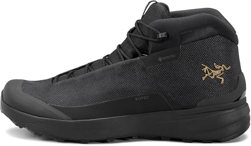 Arc'teryx Kopec Mid GTX Boot Men's | Mid-Height Hiking and Trekking Mens Shoes | Megagrip Outsole - Waterproof Shoe | Black/Black, 8.5