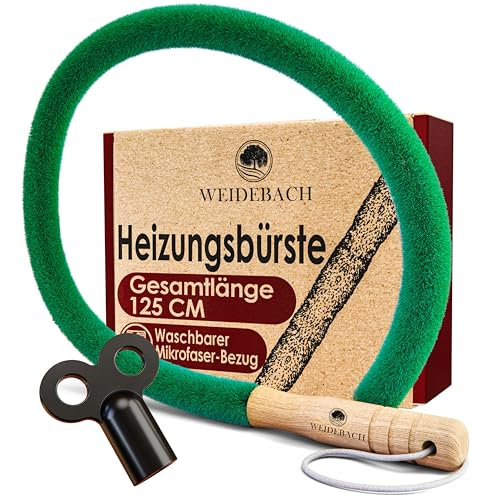 WEIDEBACH® Brosse À Radiateur V. 2.0 125cm De Long / 110cm De Brosse en Microfibre Brosse À Radiateur sans Poils d'animaux, Brosses pour Atteindre Les Recoins, Brosse Stable Et Flexible pour Radiateur