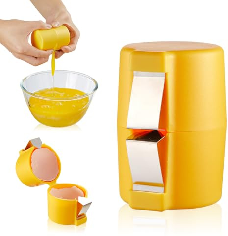 MUXIUNT Abridor de galletas de cáscara de huevo, herramienta separadora para huevos crudos duros, para la cocina del hogar, pelador de huevos duros de acero inoxidable, herramienta y dispositivo de