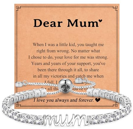 Shuxin Birthday Gifts for Women Girls, Sparkling Cubic Zirconia Tennis Bracelet Gifts, Christmas Mothers Day Graduation Presents for Her