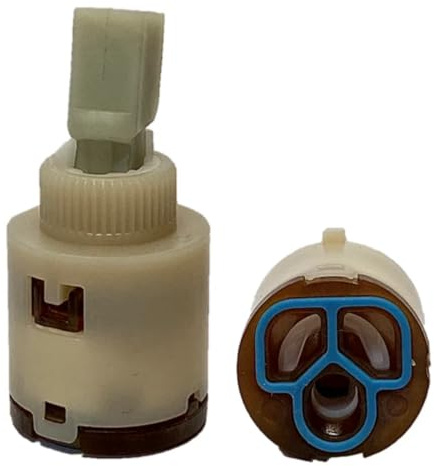 Schläfer 480020 | Cartuccia per Ricambio Miscelatore 25mm in Ceramica Bassa con 2 Piedini, Leva in Plastica per Rubinetti Monocomando Cucina, Bagno, Doccia, Bidet Compatibile Paini, Paffoni, Fantini