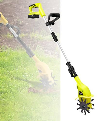 ZephyrGlow Rotavavador eléctrico de Mano - Profundidad de labranza 25 cm, Ancho de Tierra cultivada 10 cm, para jardín, huertos,TL-02