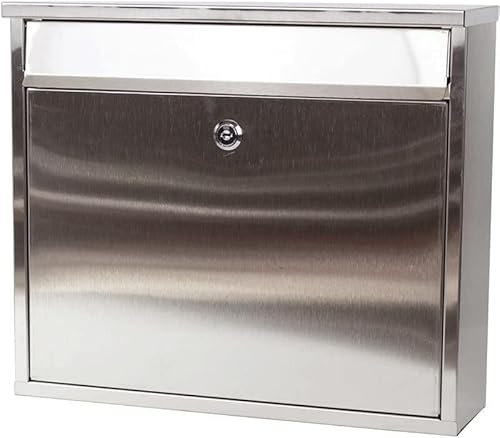 Cassetta postale esterna con serratura, cassetta postale in acciaio inossidabile, cassetta postale moderna, cassetta postale con doppia chiave di grande capacità e cassetta postale for la decorazione