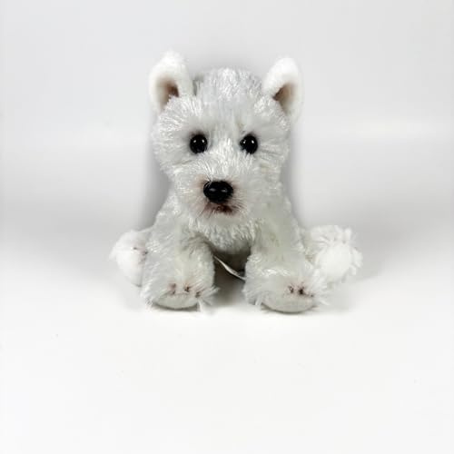 Fundación Bocalan Plüschtier, Westie Terrier, weiß, sitzend, 12 cm, ab 0 Monaten (DeQube 939D00260)