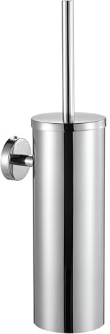 NIKCORP - Brosse à WC Suspendue, Brosse à WC Murale sans Percer - pour Hôtels, Appartements, Villas et Espaces Publics - Accessoires Salle de Bain – Chrome argenté