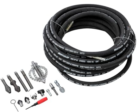 KATSU Tools Kit de extracción de bloqueo de 13 mm x 20 m, accesorios de taladro de cable de limpieza de drenaje, cortadores múltiples de descalcificación y cadena de drenaje, para fregadero, inodoro