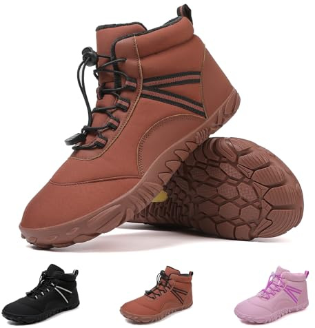 Utomhus All-Terrain Slip On Barfota Vandring Beck Skor, Varma Halkfria Barfotaskor, for Dagligt Bruk(Brown,44 EU)