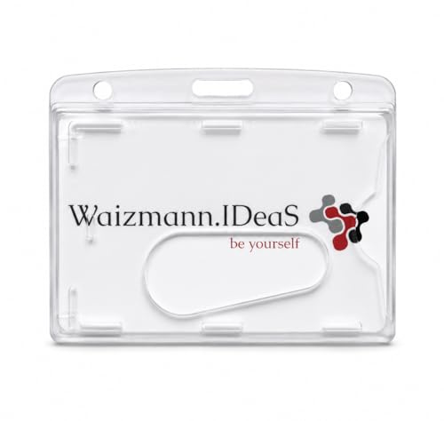 50x Kartenhalter Ausweishülle Ausweishalter Hartplastik Polycarbonat Namensschild Daumenschub HORIZONTAL