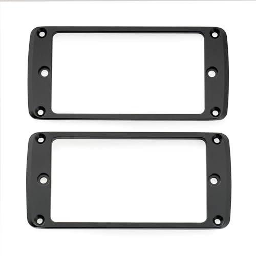 Musiclily UltraAbgeschrägte Humbucker Tonabnehmer Rahmen Set Schwarz | Aluminium,Flacher Boden , für Epi SG Style E-Gitarre,3mm+5mm
