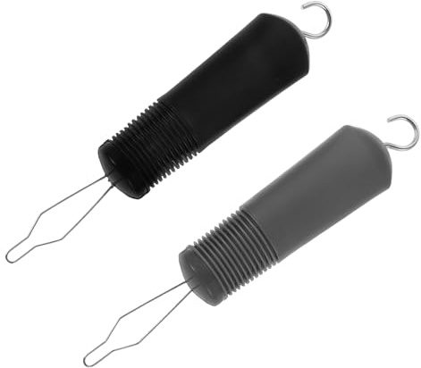 VILLCASE Dispositif d'Aide à L'Habillage pour Personnes Âgées et Arthrite Crochet pour Boutons et Tirette de Fermeture Éclair 2 Pièces Portable Noir et Gris Outil Ergonomique Main