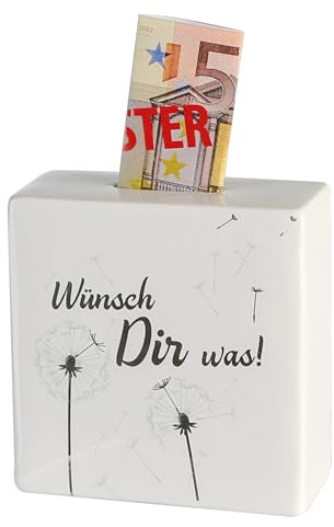 Casablanca Spardose Wunscherfüller – Sparschwein 18. Geburtstag - Kommunion Geschenke für Mädchen - Erstkommunion Geschenke Junge - Trinkgeldkasse Geld sparen Spartopf Money Box – Höhe 10 cm