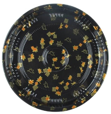 10 Pack Round Sandwich Platter Trays Large Plastic Tray with Clear Lids Food-Grade Durable Elegant Catering Trays for Parties Picnics Takeout and Catering. (M 28cm)