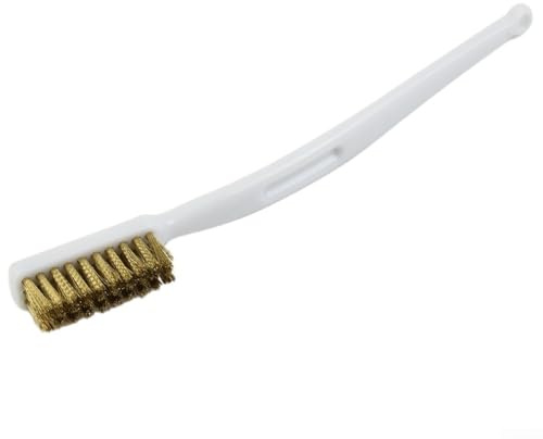 Cepillo de alambre de cobre con mango de plástico blanco para limpieza industrial, eliminación y preparación de óxido en automoción y construcción (alambre de cobre)