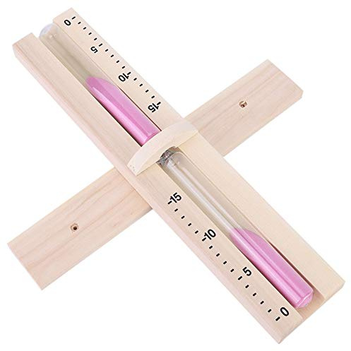Cocoarm Reloj de para Sauna, Temporizador de Sauna con Reloj de de Madera, Temporizador de Vidrio de 15 Minutos con Marcas de 5 y 10 Minutos, Montado en la Pared para Usuarios de SPA en el Hogar