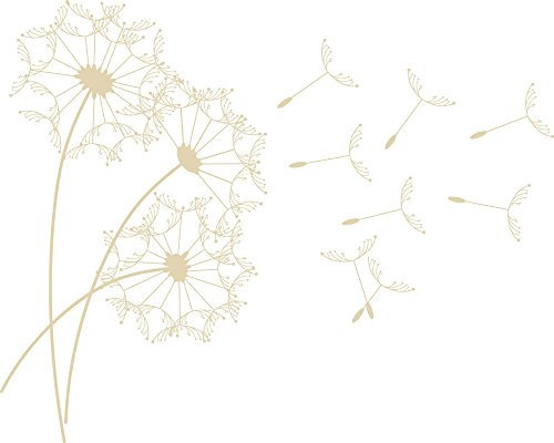 GRAZDesign Wandtattoo Pusteblume groß Wohnzimmer Schlafzimmer Aufkleber Wandaufkleber - 50x40cm / 082 beige